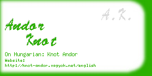 andor knot business card